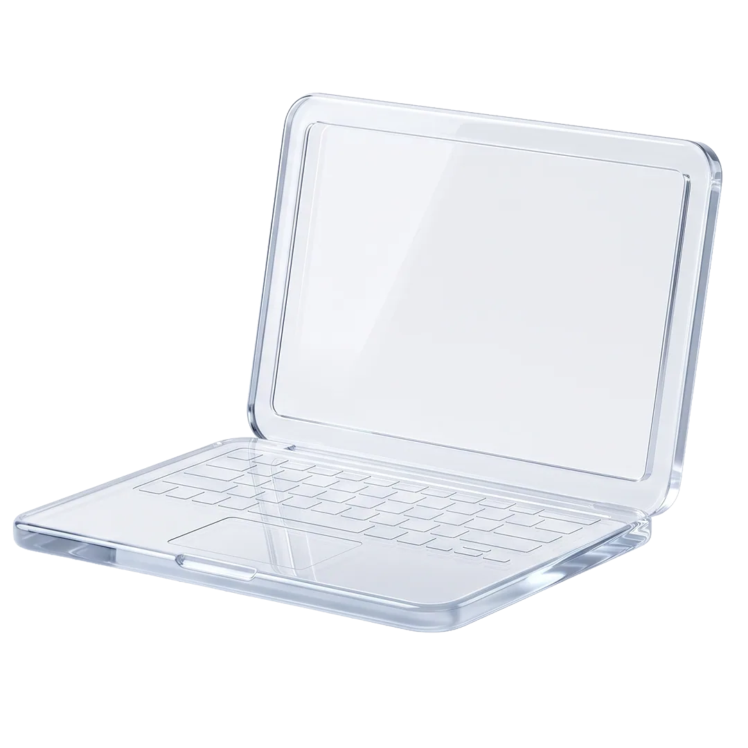 Transparent laptop illustration